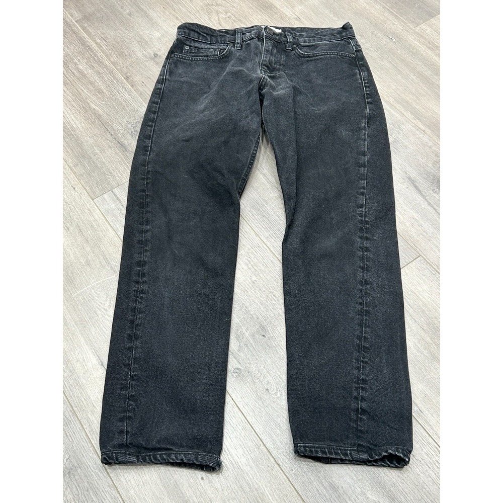 Reiss Slim Jeans Women 30 Black Washed Straight Leg Chic Denim Classic Basic